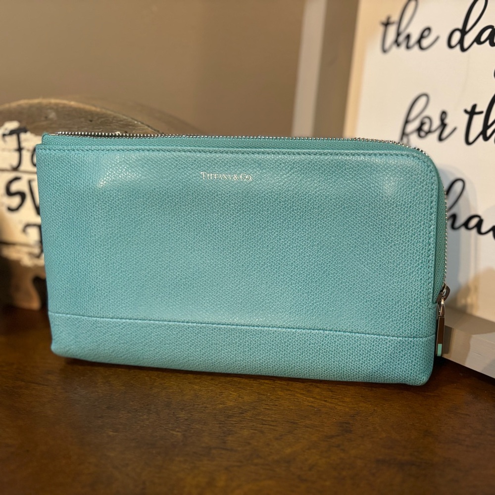 Tiffany and Co blue leather Long zippy Wallet